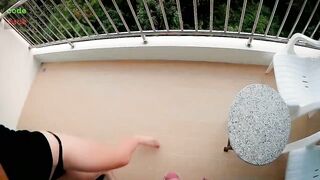 Alexandra Codefuck Fucking On The Balcony With Butt Plug