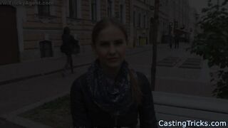 Met on the street and fucked in the studio at the casting Russian woman with small breasts (with subtitles)