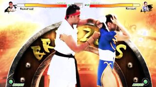 Busty Asian fucks with karate man in a parody of "Mortal Kombat"