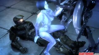 Cortana from Halo have sex with monsters and gangbang