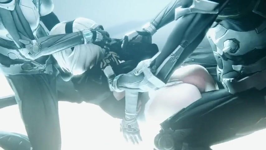 Robots fuck hard in all holes blonde YoRHa from the game "NieR"