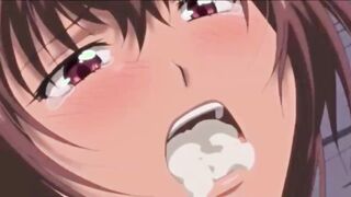 Compilation of deepthroat blowjob with cum in throats of hentai cuties