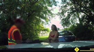 The parking attendant fucked in the mouth and doggystyle girl who violation of traffic rules