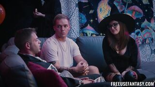 Mandy Waters fucks her stepbrothers at a Halloween party