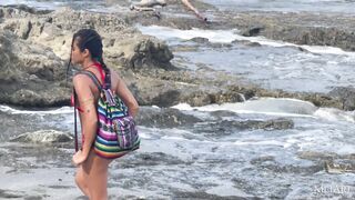 Erotic walk on the beach with Latina Katherine Rodriguez