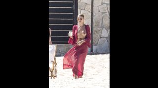 Brooks Nader Topless Beach in Cabo 2025